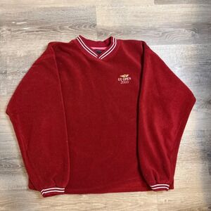 Vintage Spotlight US Open 2000 Fleece Pullover Red Mens Medium Y2K Tennis Sport